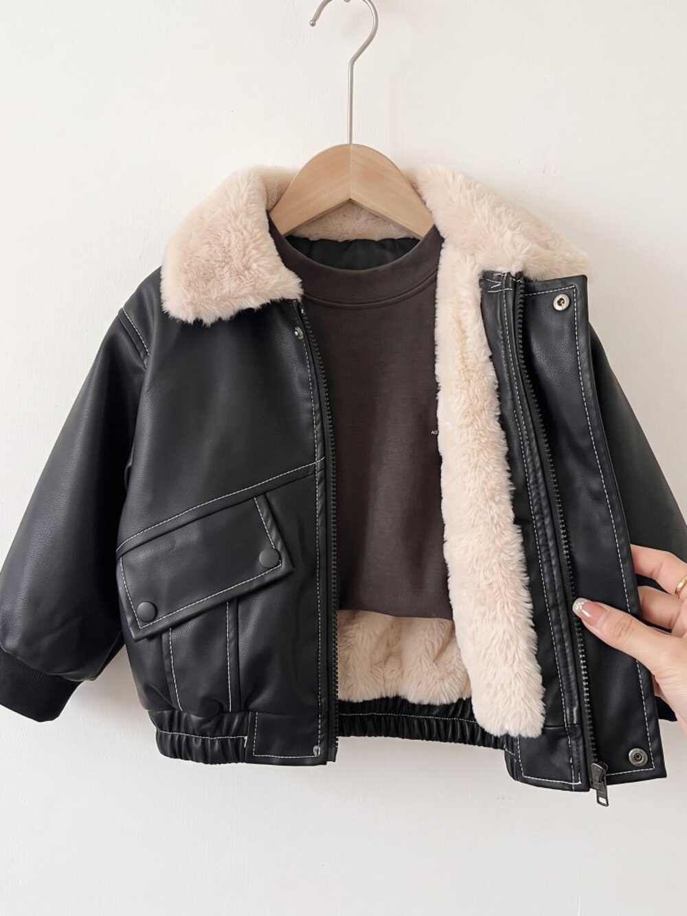 Kids' Black Aviator Jacket